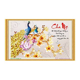 Tranh đính đá cha mẹ lv171 kích thước :55×83cm cm chưa đính.