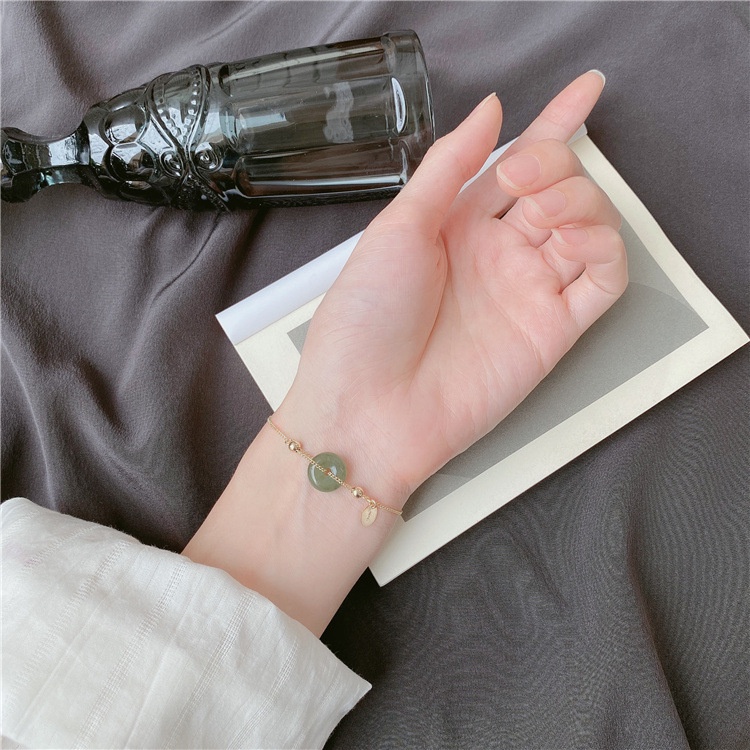 [Hàng Mới] Vòng Tay Hạt Ngọc Bích Hetian Cao Cấp Phong Cách Retro