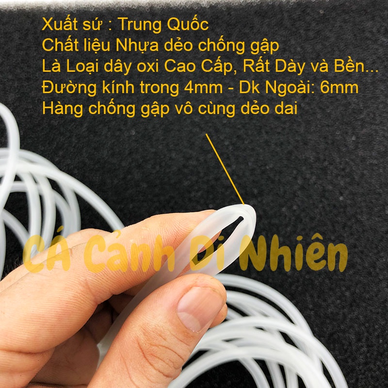 Dây oxy Chống Gập dây sủi 4 mm dây lụa Co2 dẻo  cho hồ cá