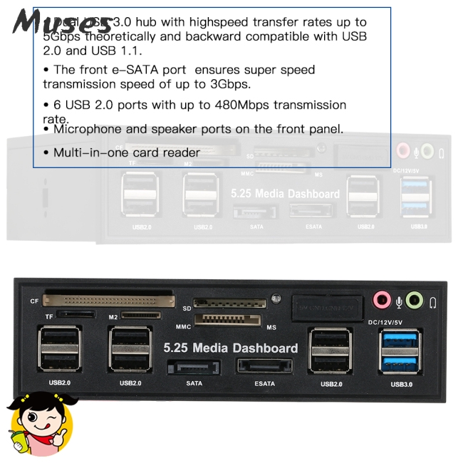 Muse07 Đầu đọc thẻ đa năng cổng SATA/USB 3.0