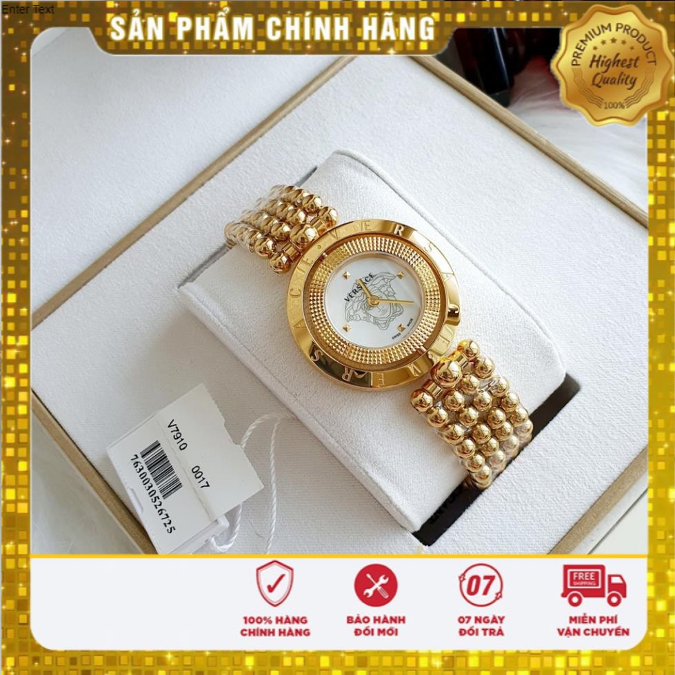 [INBOX TRẢ GIÁ] đồng hồ nữ Versace Eon Analog Display Quartz Yellow Gold Watch V79100017