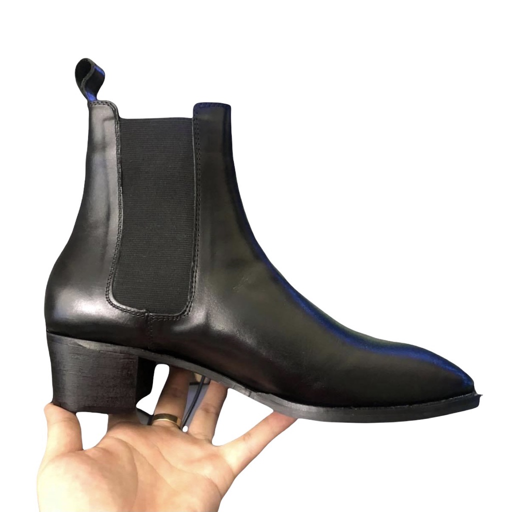 (cao cấp) Heels Chelsea Boots Classic đế gỗ, giày bốt nam