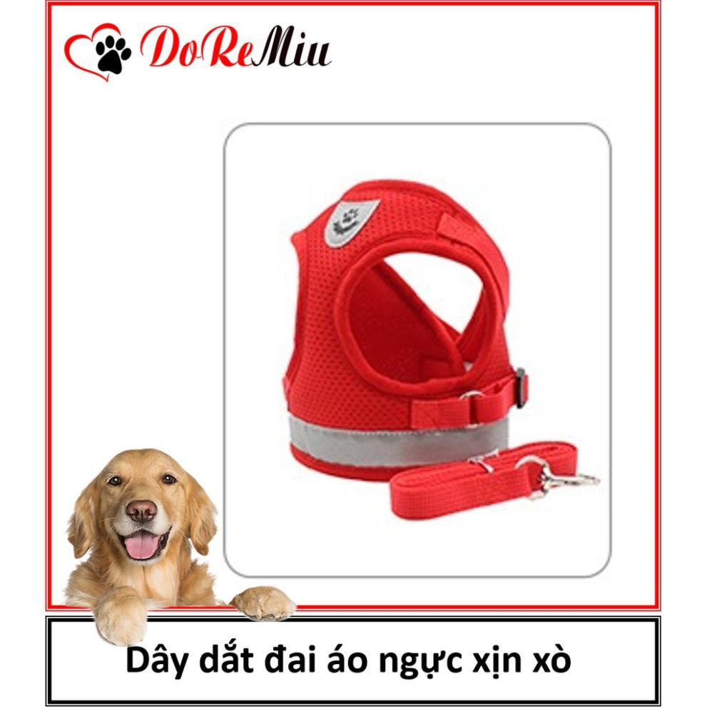 CTVD - Dây dắt chó mèo dạng đai áo ngực xịn xò dây dắt kèm áo vest