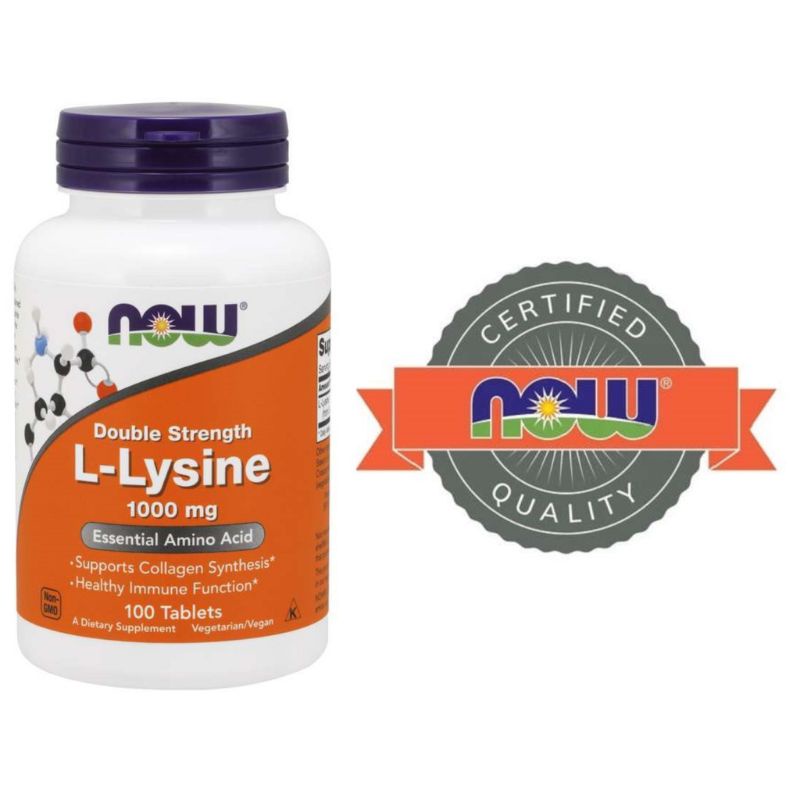 Viên / Bột Uống Tăng Sản Sinh Collagen, Ngừa Mụn Rộp L- Lysine 500mg -1000mg Now