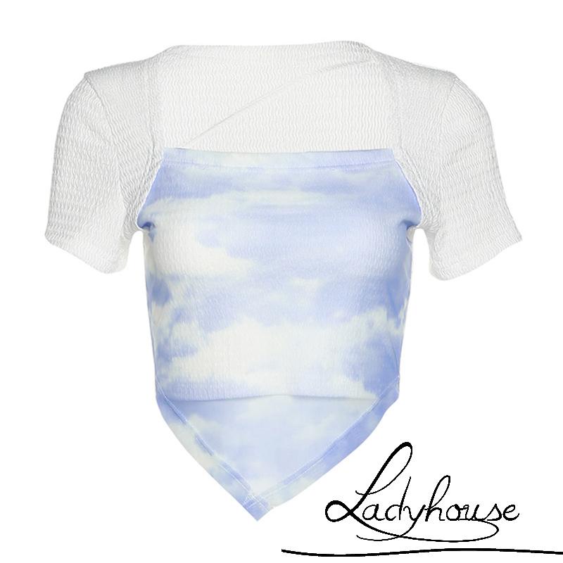 Áo Thun Tay Ngắn Cổ Vuông Thời Trang Xuân Hè Sành Điệu Cho Nữ