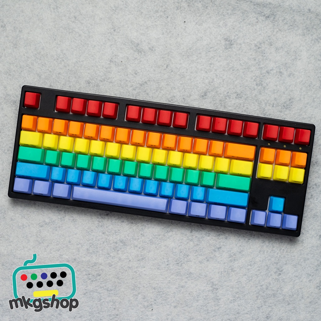 Keycap Rainbow nhựa PBT profile OEM in laser cạnh nút ninja