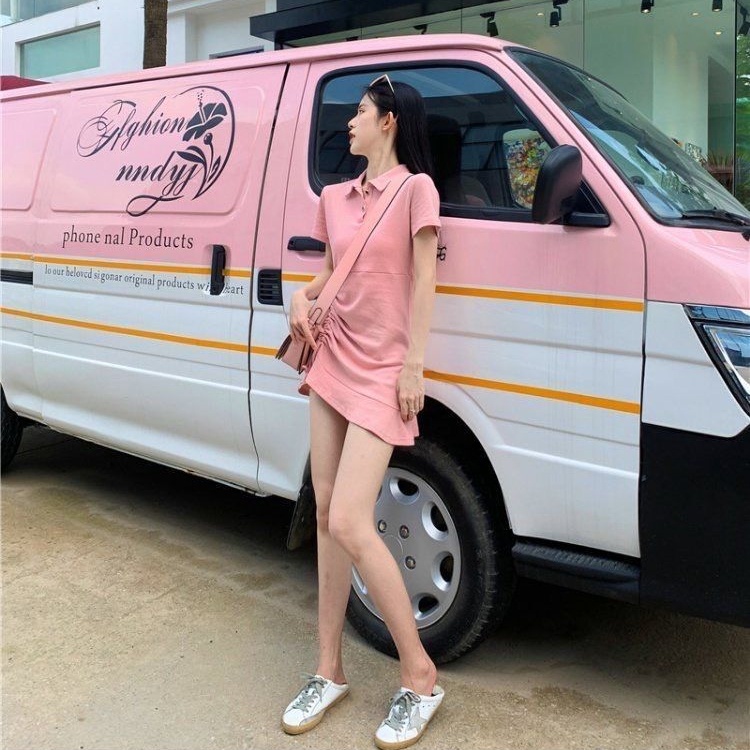 Đầm midi SUXI thiết kế dây rút bên hông màu sắc thanh lịch thời trang mùa hè dành cho nữ