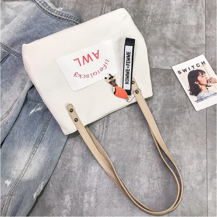 Túi xách nữ phong cách Hàn Quốc - Túi đeo chéo nữ thời trang - Túi canvas đeo chéo vintage | BigBuy360 - bigbuy360.vn