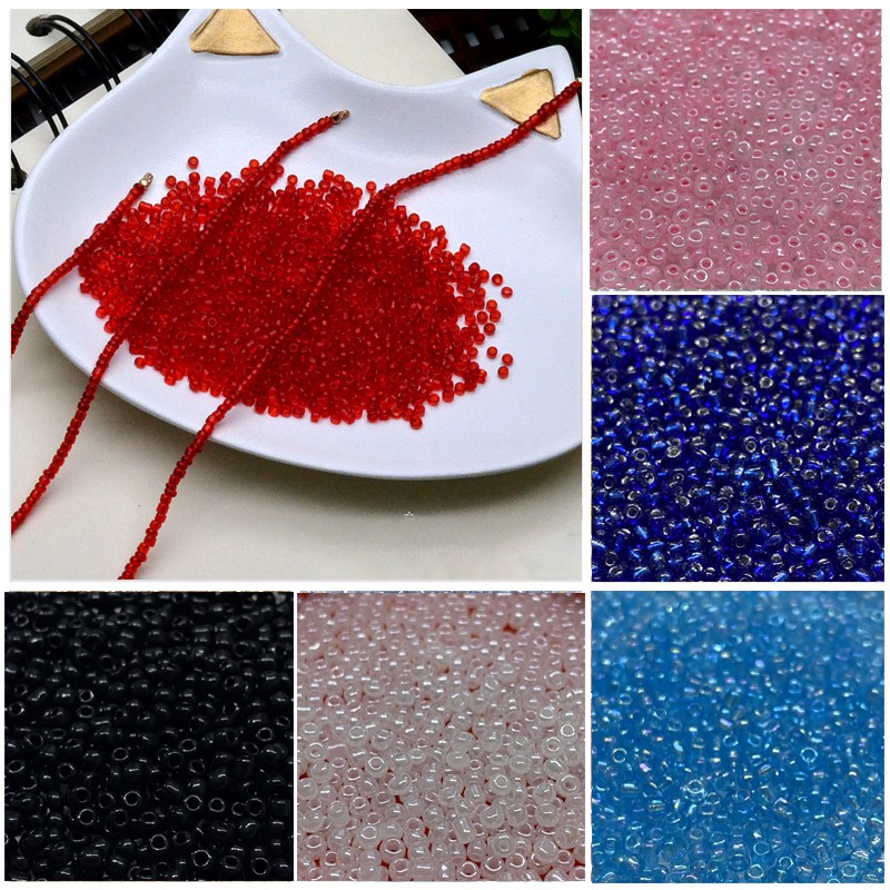 10 gram hạt cườm hạt xỏ chuỗi 2mm ~ khoảng 550 hạt nguyên liệu làm trâm làm trang sức cổ trang