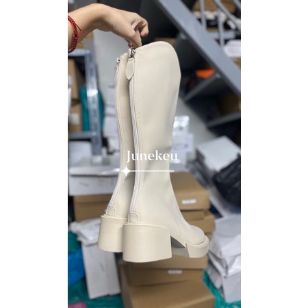 Giày Bốt Nữ Boot Đùi Boots Ulzzang Cổ Vát Đế Cao Có Khoá Sau - KDV6 | BigBuy360 - bigbuy360.vn