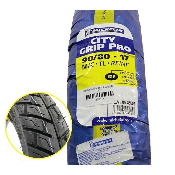 Vỏ Xe Michelin City Grip Pro (Vỏ Không Ruột) Và City Pro (Vỏ Dùng Ruột) Tất Cả Các Size Cho Tay Ga Và Xe Số