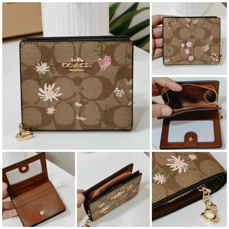 Ví C0ach Snap Floral Print trẻ trung full màu