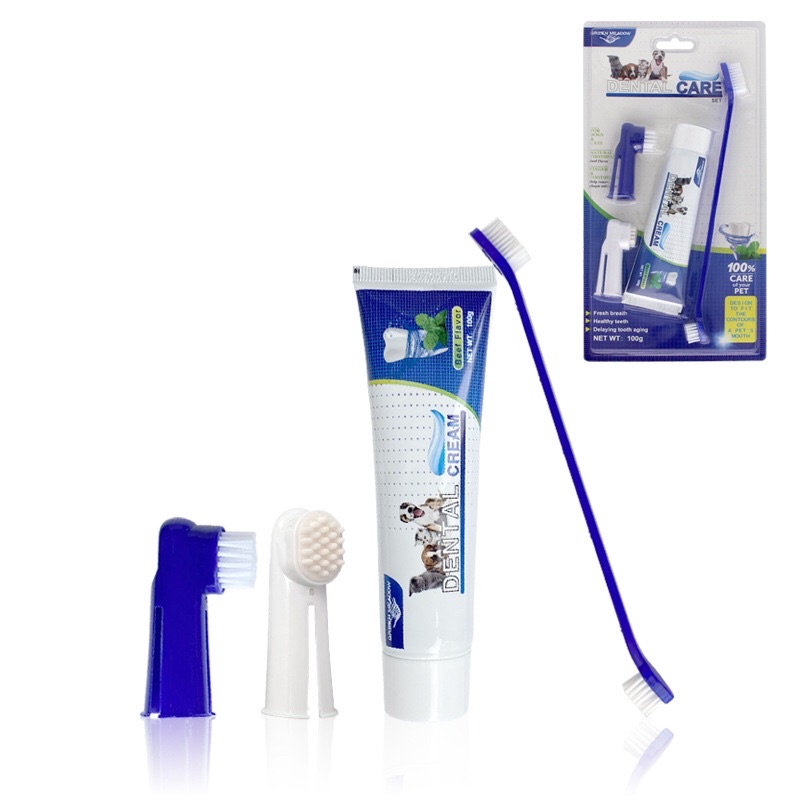 Bộ Đánh Răng Cho Chó Mèo, Bàn Chải Đánh Răng Cho Chó Mèo BOMPET