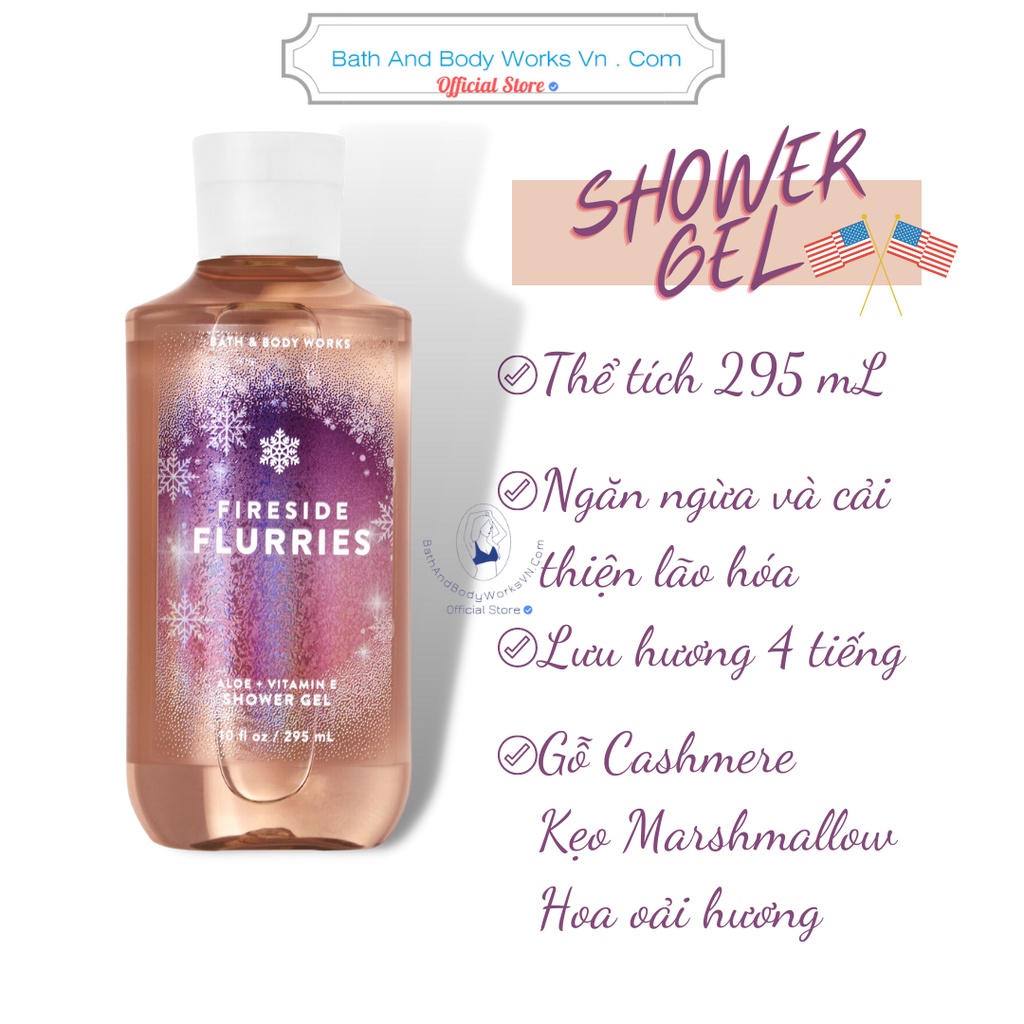 Shower Gel Sữa tắm dưỡng thể Bath And Body Works cấp ẩm và làm sạch cho da, đa dạng mùi hương.