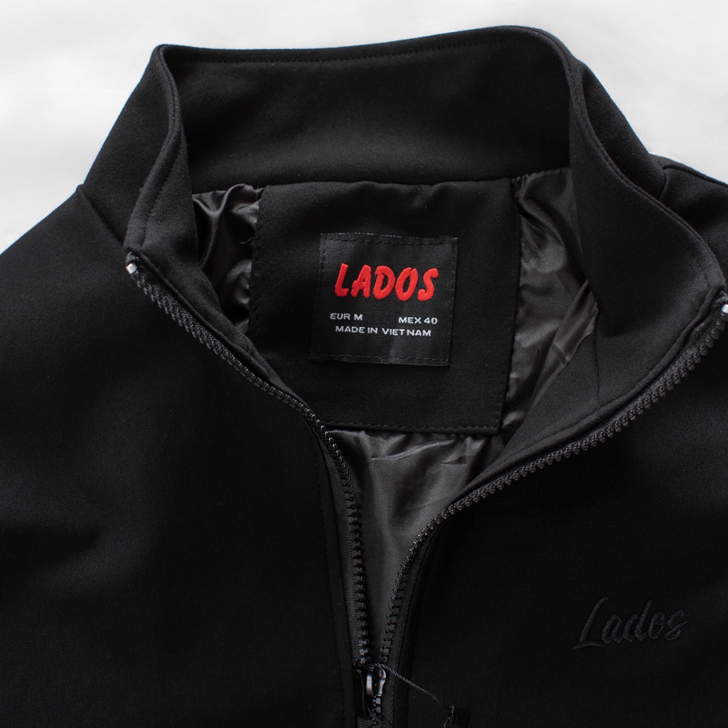 Áo khoác nam trơn đen cao cấp LADOS 2048 vải PC cotton dày, form đẹp