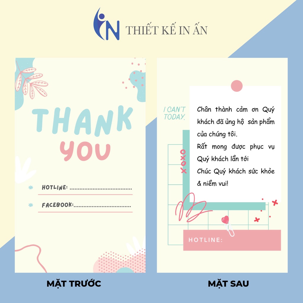 Hộp 100 card cám ơn, card Thank you họa hiện đại (10 mẫu) dành riêng cho shop bán hàng online