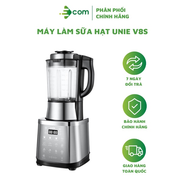 Máy làm sữa hạt UNIE V8S tiết kiệm điện, cảm ứng thông minh cùng chức năng voice độc quyền