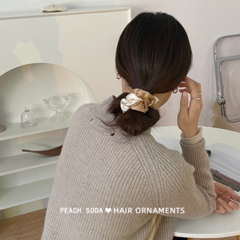 1 Dây Buộc Tóc Vải satin Mềm Co Giãn Màu Trơn Đơn Giản Sang Trọng Cho Nữ