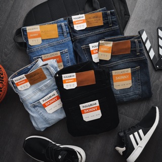 Quần jean nam PULL&BEAR đen trơn - JUSTINSHOP