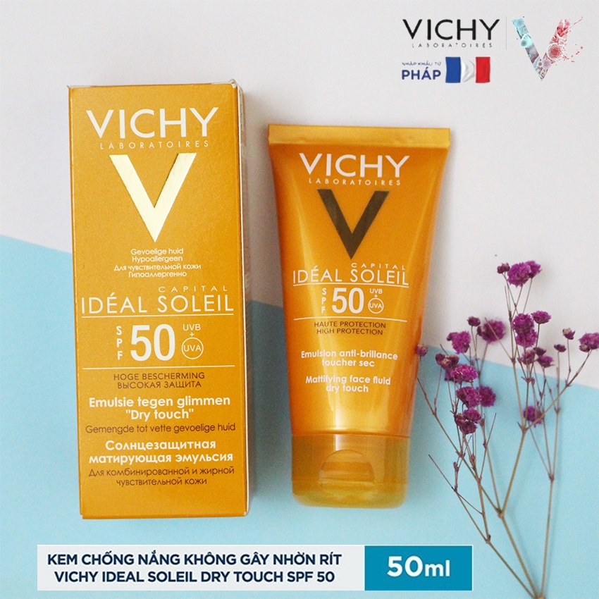 [NHẬP KHẨU-TEM PHỤ] MẪU MỚI Kem Chống Nắng Không Gây Nhờn Rít Vichy Ideal Soleil SPF 50