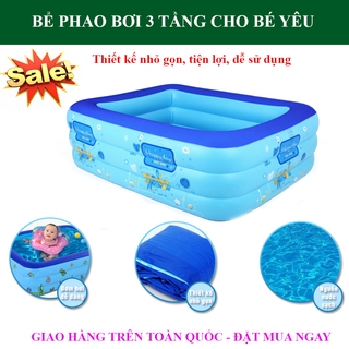 Bể Bơi Phao Cho Bé, Bể Bơi Trẻ Em , Người Lớn 3 Tầng Loại Đẹp, Đáy Thiết Kế Chống Trượt  HÃY MUA NGAY!