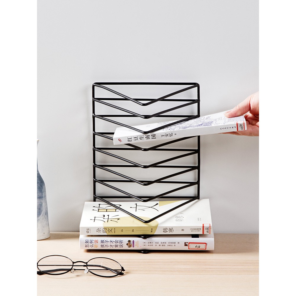 Kệ sách để bàn 26x20x20cm, giá đỡ đa năng, kệ mini đựng catalogue, kệ đựng sách, giá đỡ sách đứng, kệ trưng bày tạp chí