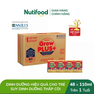 Thùng 48 hộp sữa Nutifood Grow Plus Đỏ 110ml