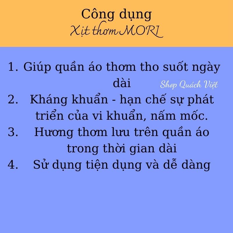 Xịt thơm quần áo MORI hương Comfor + 3 bình xịt nhỏ, dung tích 5L