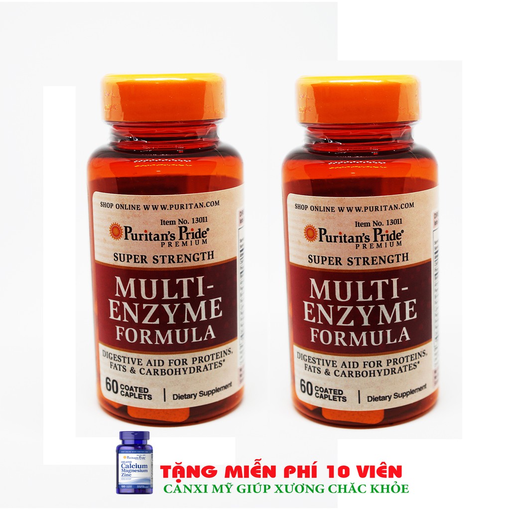 Bộ 2 Viên uống Men tiêu hóa Multi Enzyme Formula 60 viên HSD tháng 12/2019