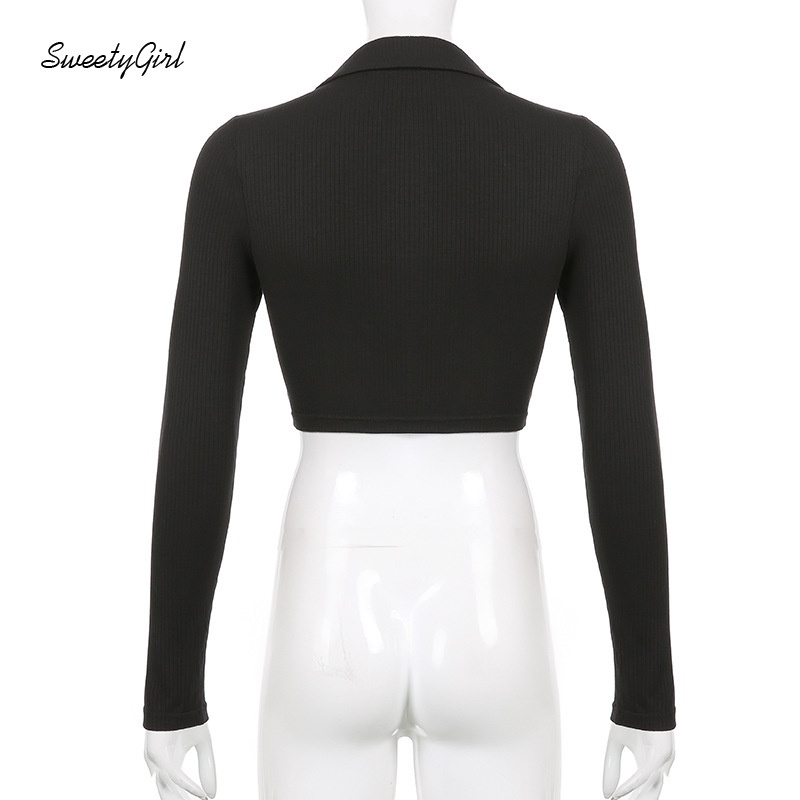 Áo Sơ Mi Tay Dài Cổ Chữ V Cài Nút Màu Sắc Trơn Cho Nữ