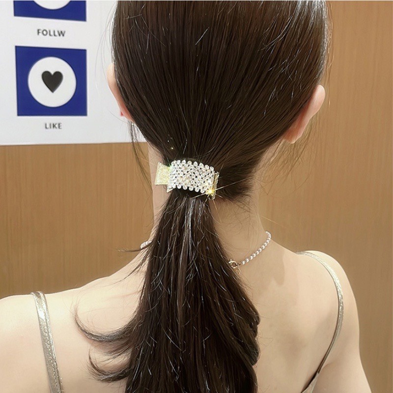 Kẹp Tóc Nữ Kim Loại Đính Đá Cao Cấp, Kẹp Tóc Đuôi Ngựa Siêu Hot