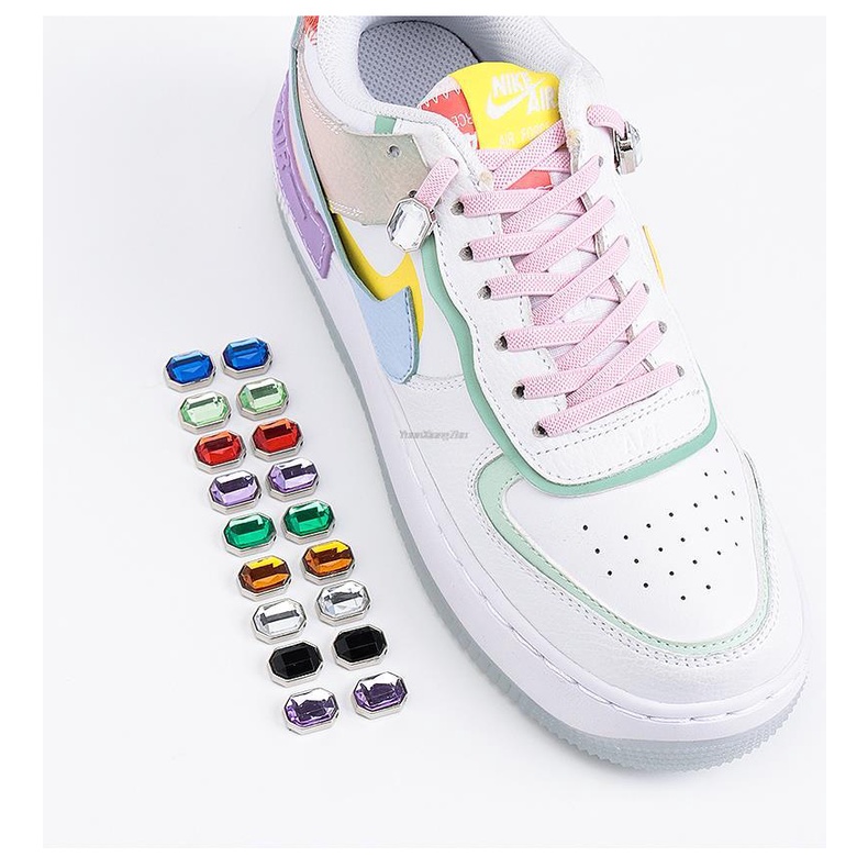 Dây Giày Không Cần Buộc Co Giãn Đính Đá Kim Cương Nhiều Màu Sắc Mới Cho Trẻ Em Và Người Lớn