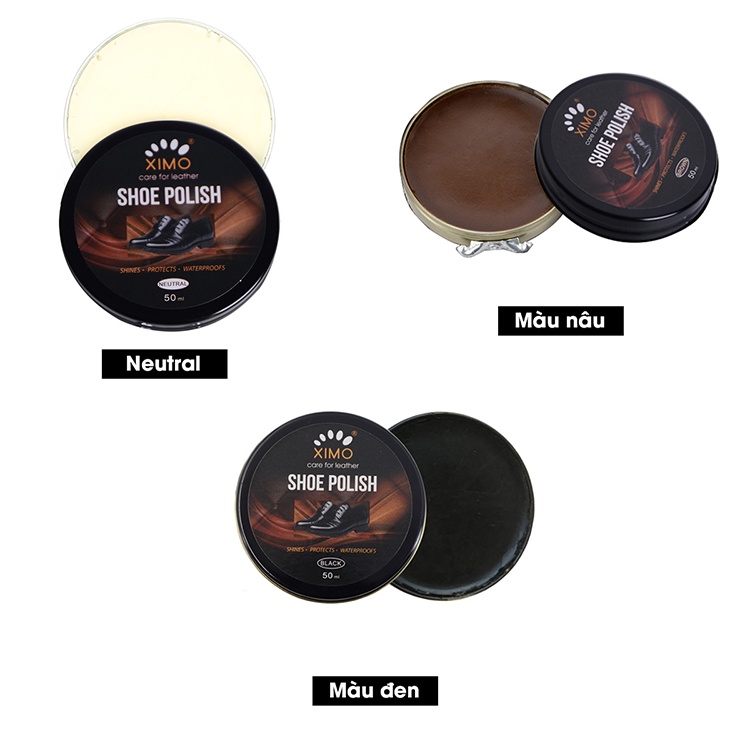 Xi đánh giày dạng sáp Shoe Polish XIMO giúp sáng bóng bổ sung màu XXI08 50ml