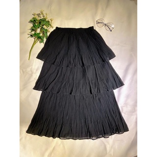 Chân váy dài xếp ly 3 tầng ulzzang ảnh thật