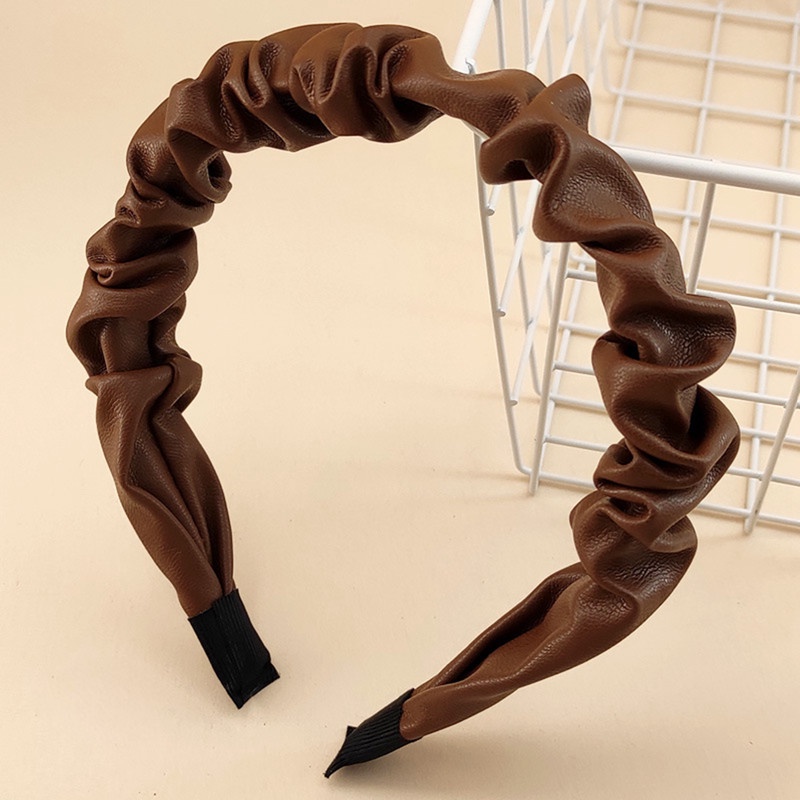 Băng Đô Da Pu Màu Trơn Đơn Giản Thời Trang Cho Nữ