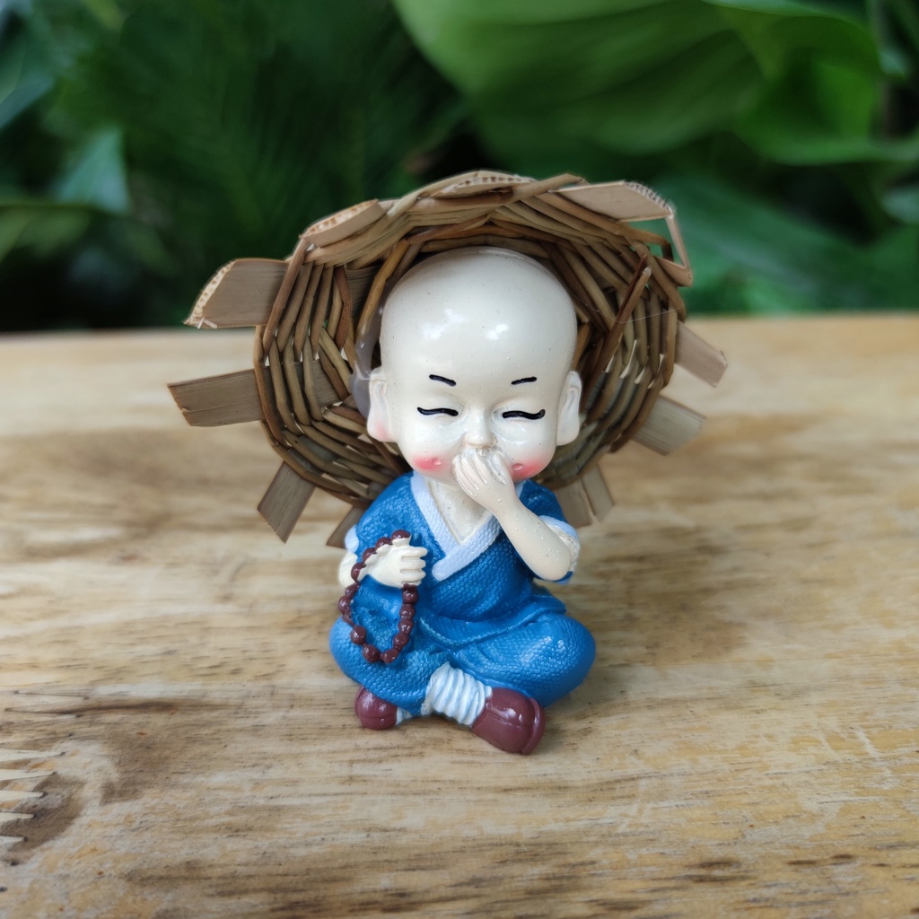 Bộ 4 chú tiểu hòa thượng đội nón cao 8cm có bán lẻ chú tiểu