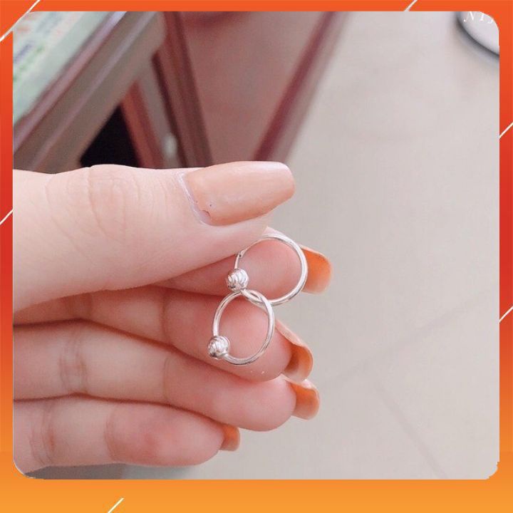 Bông tai vòng tàu cho bé chuân bạc ta bóng đẹp.G20