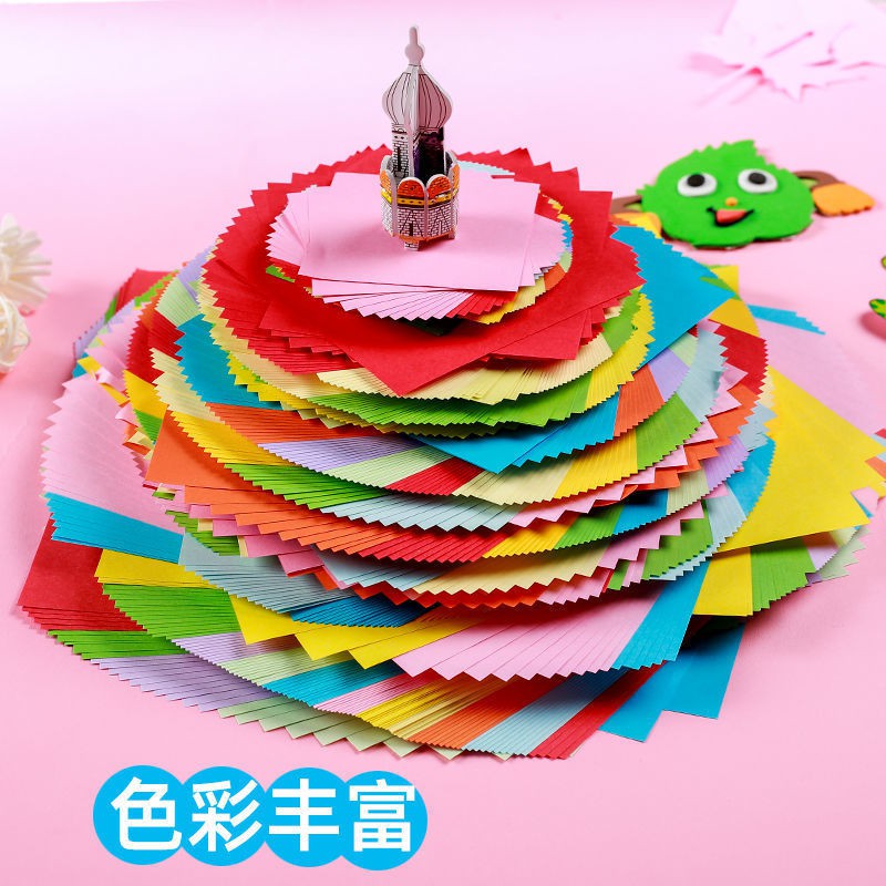 Giấy Xếp Origami Khổ A4 Hình Vuông Nhiều Màu Sắc Diy Cho Bé Mẫu Giáo Diy 4 Cái Diyxinbaerhu.My04.26