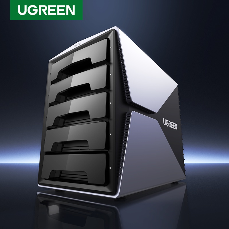 Ugreen Hộp Đựng Ổ Cứng Ngoài USB 3.0 SSD / HDD 5-BAY 2.5 / 3.5 &quot;RAID Cho PC / Màn Hình Lên Đến 90TB