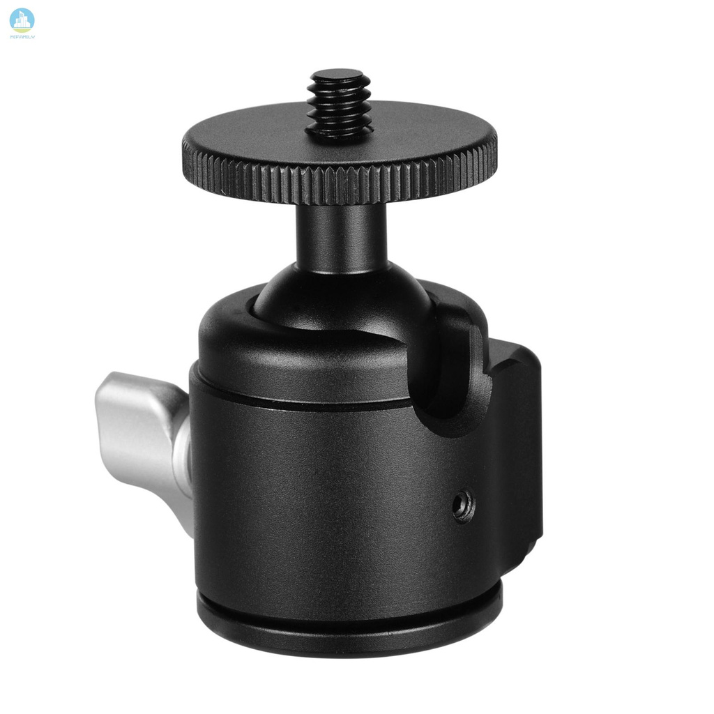 MI   Mini Aluminum Alloy Ball Head Camera Tripod Head CNC Technology 5KG Payload with Cold Shoe Mount Universal 1/4inch Screw Thread for DSLR SLR Tripod Mounting