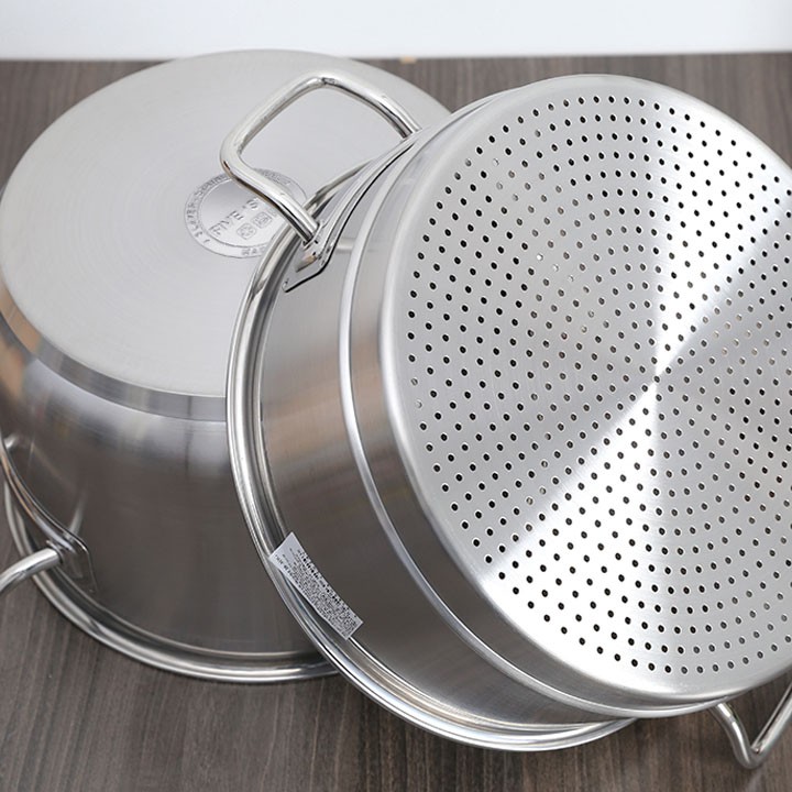 Bộ nồi xửng hấp cao cấp Fivestar 24cm - 26cm - 28cm - Inox 3 đáy nắp kính đun từ - BH 5 năm