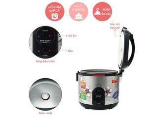 Nồi Cơm Điện Sharp KS-NR191STV - Hàng Chính Hãng