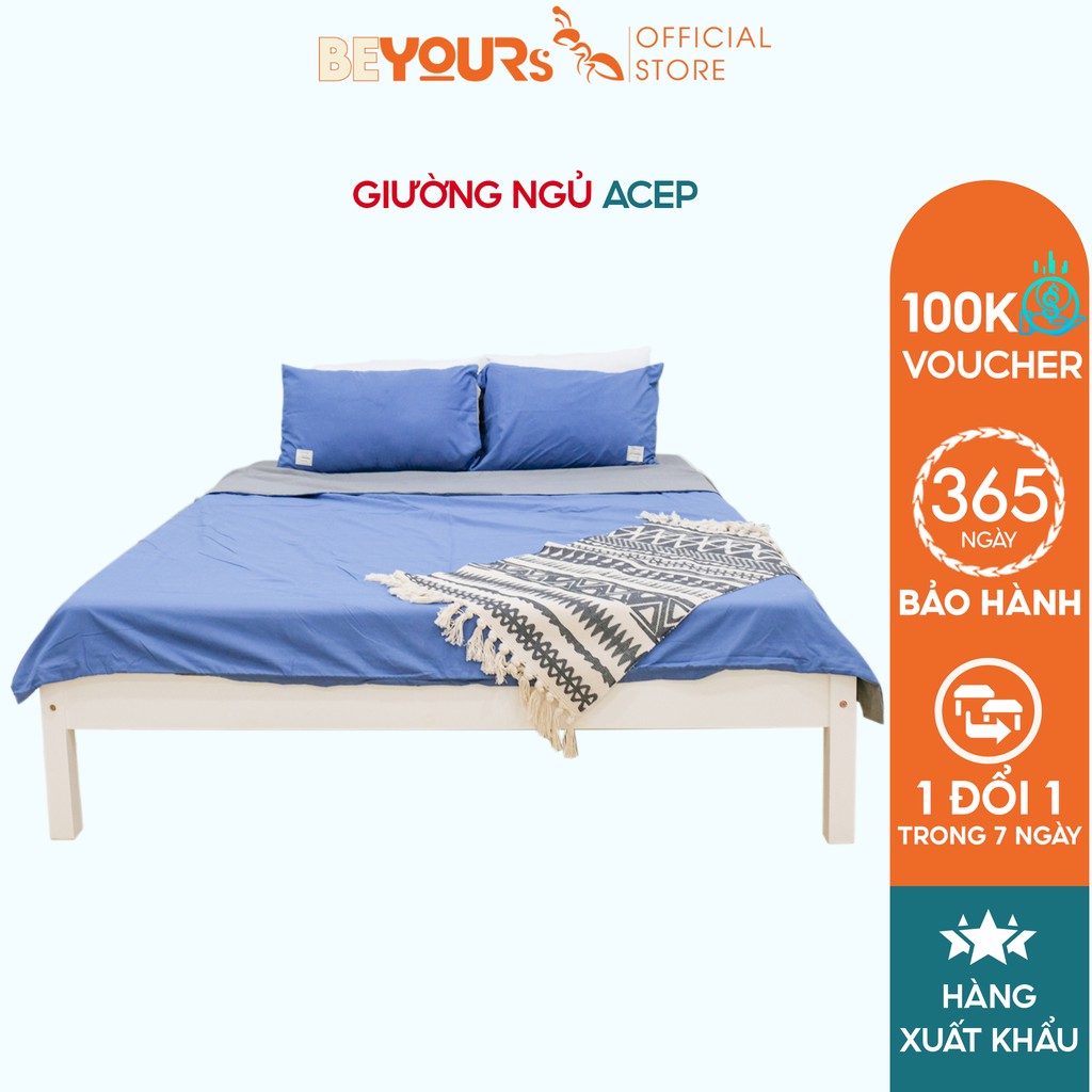 [Mã LIFE06BD300 giảm 8% đơn 300K] Giường Ngủ Pallet Gỗ Thông Minh BEYOURs Acep Bed Nội Thất Kiểu Hàn Lắp Ráp Phòng Ngủ