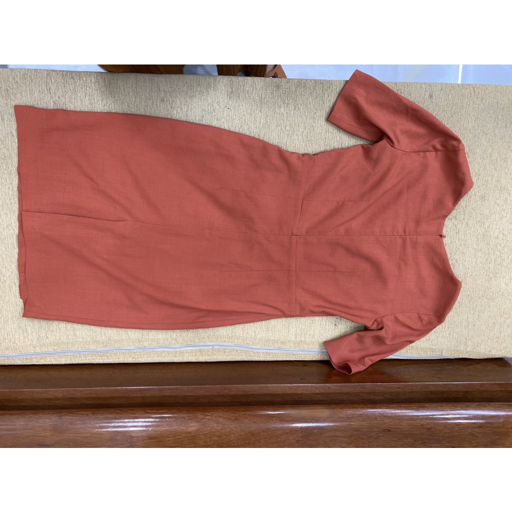 Đầm công sở YODY màu cam cháy cực tôn da