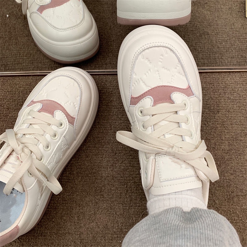 Giày Thể Thao Mũi Tròn Thời Trang Xuân Thu 2022 Dễ Phối Đồ Phong Cách Hàn Quốc Cho Nữ