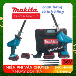 Máy cưa kiếm cầm tay Makita dùng 2 pin 36V  100% DÂY ĐỒNG - TẶNG 4 LƯỠI CƯA