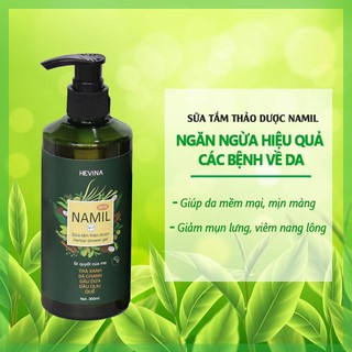 SỮA TẮM THẢO DƯỢC NAMIL AN TOÀN CHO BÀ BẦU, SẠCH MỤN LƯNG HẾT VIÊM DA