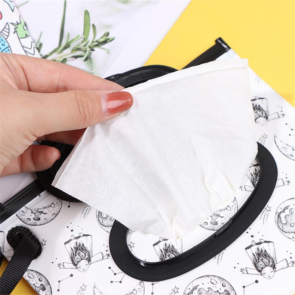 1 Túi Đựng Khăn Giấy Ướt Thân Thiện Với Môi Trường Có Thể Tái Sử Dụng Kèm Dây Đeo Tiện Lợi Ốp