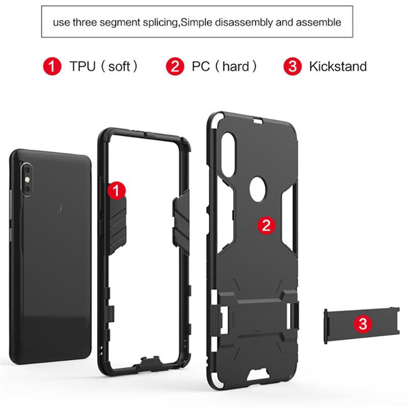 For Redmi 7 Redmi K20 Redmi 6 6 Pro Redmi 5 5 Plus 4X Case Luxury Iron Man Stand Cover Hard Armor TPU Frame Phone Casing