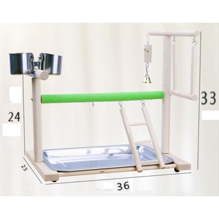 1 bộ cầu đậu gỗ có kết hợp cây đậu mài móng cho yến phụng, lb, cock, sun, greencheck, lory, các dòng chim nhỏ